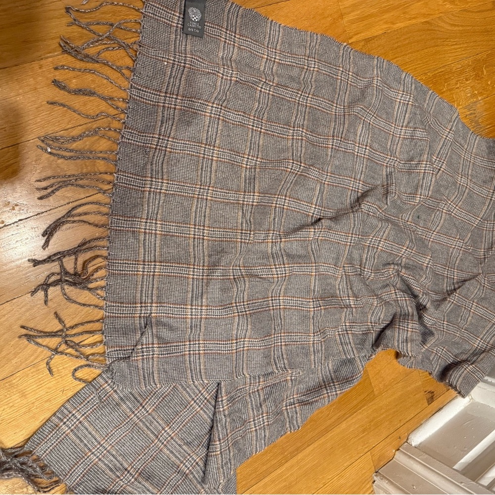 Vince Camuto Wool Plaid Fringe Scarf - tags off never worn